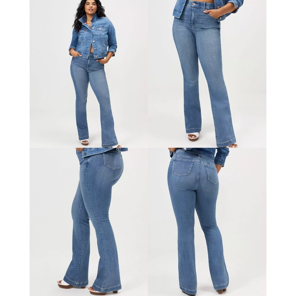 Torrid Bombshell Flared Jeans Womens 20R Blue Denim Premium Stretch High-Rise